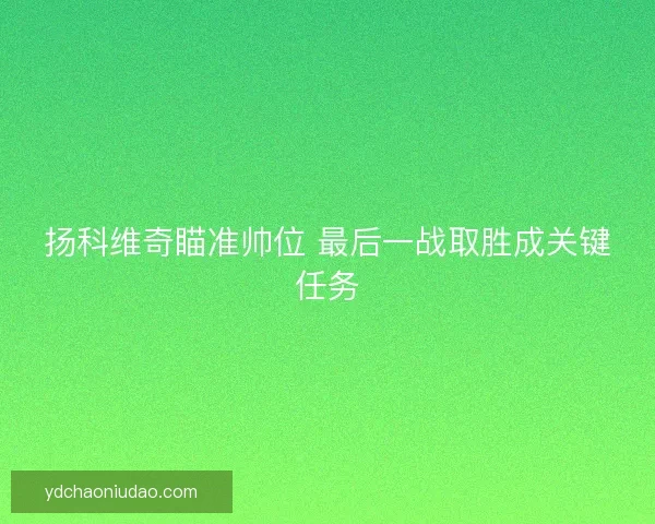 扬科维奇瞄准帅位 最后一战取胜成关键任务