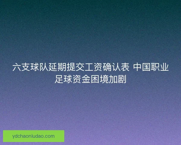六支球队延期提交工资确认表 中国职业足球资金困境加剧